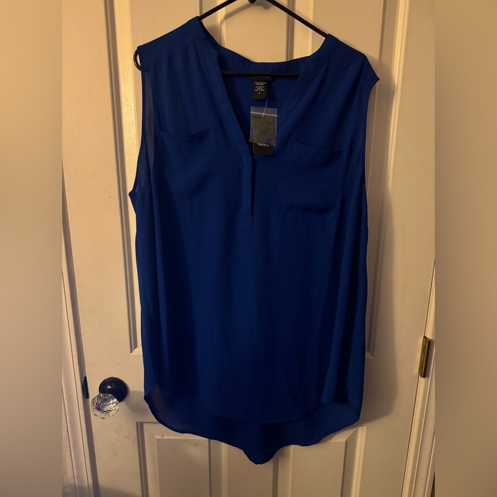 Torrid Royal Blue Sleeveless Blouse